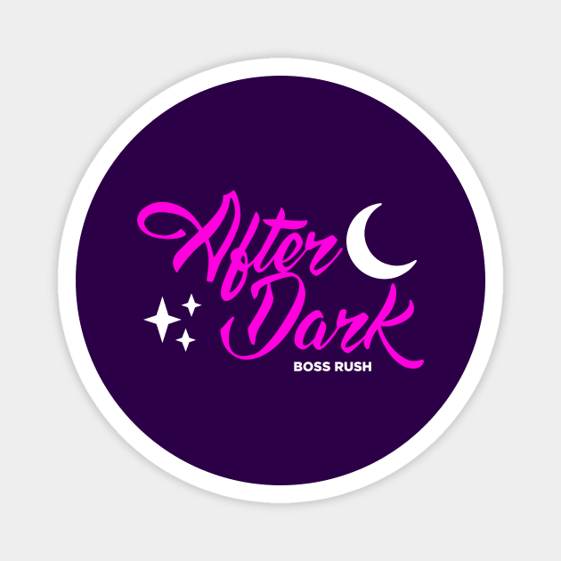 Boss Rush After Dark Logo (Pink + White) Magnet by Boss Rush Media | Boss Rush Network